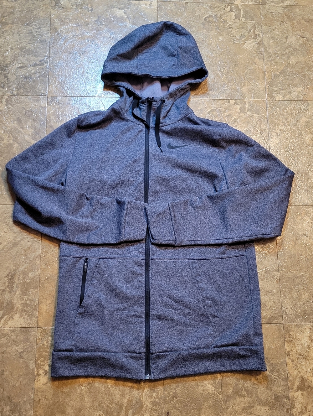 Nike Therma-Fit Full Zip Fitness Hoodie Mens Medium Gray Long Sleeve Athleisure